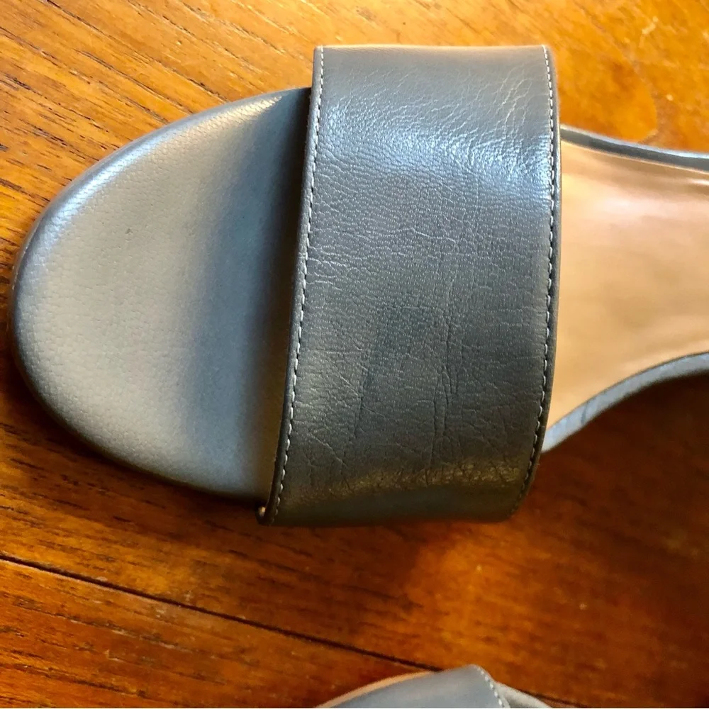 Nine West Gray Open-Toe Ankle-Strap Wedge Sandals